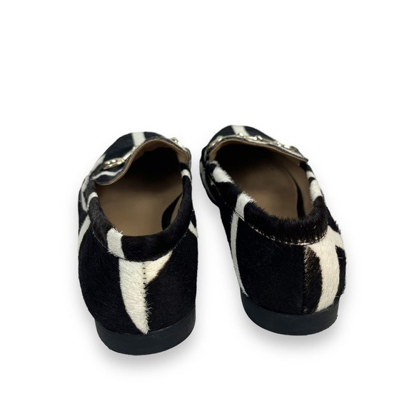 Alfani Shoes Womens 6.5 Black White Calf Hair Loafers Brass Horse Bite Clasp - Picture 3 of 12